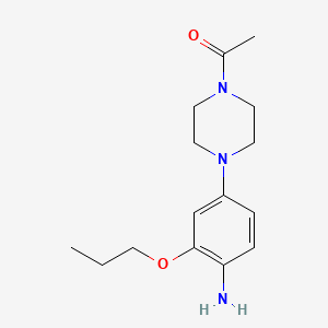 molecular formula C15H23N3O2 B8405287 1-(4-(4-Amino-3-propoxyphenyl)piperazin-1-yl)ethanone 