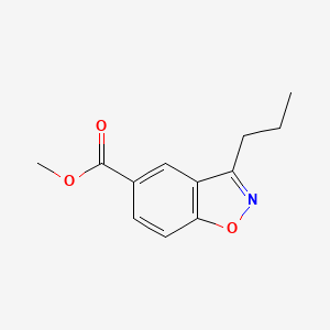 molecular formula C12H13NO3 B8405295 Methyl 3-propyl-1,2-benzisoxazole-5-carboxylate 