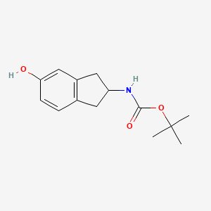 molecular formula C14H19NO3 B8405309 N-Boc-5-hydroxy-2-aminoindane 