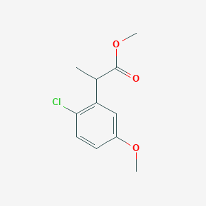 molecular formula C11H13ClO3 B8405333 2-(2-Chloro-5-methoxy-phenyl)-propionic acid methyl ester 
