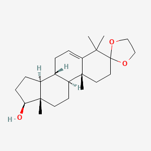 molecular formula C23H36O3 B8405341 3,3-Ethylenedioxy-4,4-dimethyl-5-androsten-17beta-ol 