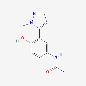 molecular formula C12H13N3O2 B8405348 N-(4-hydroxy-3-(2-methyl-2H-pyrazol-3-yl)phenyl)acetamide 