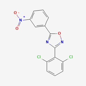 molecular formula C14H7Cl2N3O3 B8405356 3-(2,6-Dichlorophenyl)-5-(3-nitrophenyl)-1,2,4-oxadiazole 