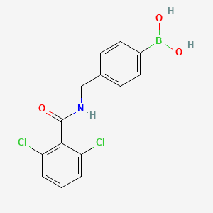 molecular formula C14H12BCl2NO3 B8405357 4-[(2,6-Dichloro-benzoylamino)methyl]phenylboronic acid 
