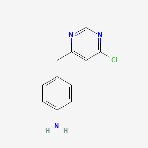 molecular formula C11H10ClN3 B8405438 4-(6-Chloro-pyrimidin-4-ylmethyl)-phenylamine 