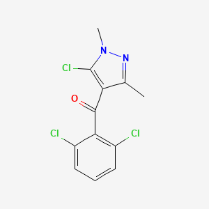 molecular formula C12H9Cl3N2O B8405462 5-Chloro-4-(2,6-dichlorobenzoyl)-1,3-dimethylpyrazole 