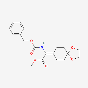 molecular formula C19H23NO6 B8405493 Methyl 2-(benzyloxycarbonylamino)-2-(1,4-dioxaspiro[4.5]decan-8-ylidene)acetate 