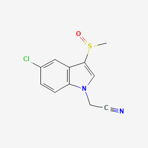 molecular formula C11H9ClN2OS B8405537 (5-Chloro-3-methanesulfinyl-indol-1-yl)-acetonitrile 