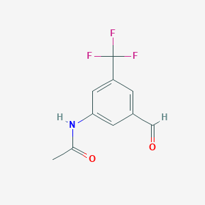 molecular formula C10H8F3NO2 B8405553 N-(3-formyl-5-(trifluoromethyl)phenyl)acetamide 