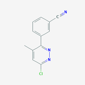 molecular formula C12H8ClN3 B8405596 6-(m-Cyanophenyl)-5-methyl-3-chloropyridazine CAS No. 66548-55-8
