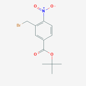 molecular formula C12H14BrNO4 B8405601 Tert-butyl 3-(bromomethyl)-4-nitrobenzoate 