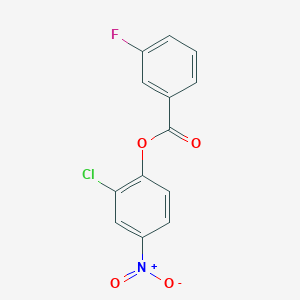 molecular formula C13H7ClFNO4 B8405638 2-Chloro-1-(3-fluoro-benzoyloxy)-4-nitro-benzene 