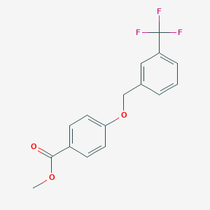 molecular formula C16H13F3O3 B8405657 4-(3-Trifluoromethyl-benzyloxy)-benzoic acid methyl ester 