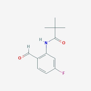 molecular formula C12H14FNO2 B8405663 N-(5-Fluoro-2-formylphenyl)pivalamide 