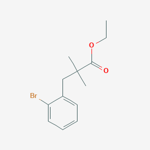 molecular formula C13H17BrO2 B8405689 Ethyl 3-(2-bromophenyl)-2,2-dimethylpropanoate 