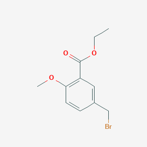molecular formula C11H13BrO3 B8405716 5-Bromomethyl-2-methoxybenzoic acid ethyl ester 