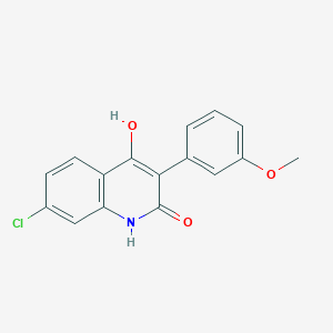 molecular formula C16H12ClNO3 B8405786 7-chloro-4-hydroxy-3-(3-methoxyphenyl)-2(1H)-quinolone 