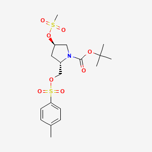 tert-Butyl (2S,4R)-4-((methylsulfonyl)oxy)-2-((tosyloxy)methyl)pyrrolidine-1-carboxylate