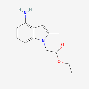 molecular formula C13H16N2O2 B8405805 Ethyl 2-(4-amino-2-methyl-1H-indol-1-yl)acetate 