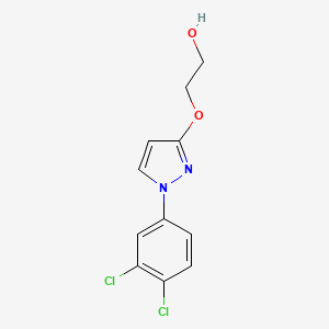 molecular formula C11H10Cl2N2O2 B8405848 2-(1-(3,4-dichlorophenyl)-1H-pyrazol-3-yloxy)ethanol 
