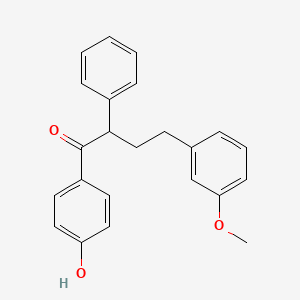 molecular formula C23H22O3 B8405877 1-(4-Hydroxyphenyl)-4-(3-methoxyphenyl)-2-phenyl-1-butanone 
