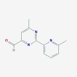 molecular formula C12H11N3O B8405893 6-Formyl-4-methyl-2-(6-methyl-2-pyridyl)pyrimidine 
