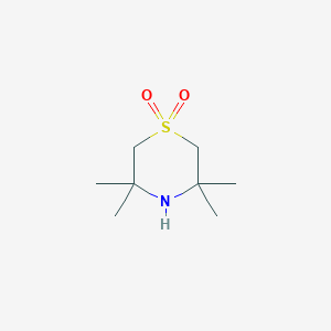 molecular formula C8H17NO2S B8405947 2,2,6,6-Tetramethyl-1-aza-4-thiacyclohexane 4,4-dioxide 