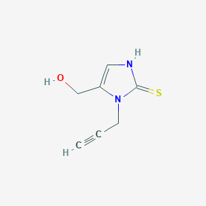 molecular formula C7H8N2OS B8405975 5-Hydroxymethyl-2-mercapto-1-(2-propyn-1-yl)imidazole 