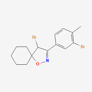 molecular formula C15H17Br2NO B8406002 4-Bromo-3-(3-bromo-4-methylphenyl)-1-oxa-2-azaspiro[4.5]dec-2-ene 