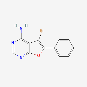 molecular formula C12H8BrN3O B8406094 5-Bromo-6-phenylfuro[2,3-d]pyrimidine-4-amine 