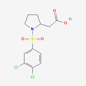 molecular formula C12H13Cl2NO4S B8406098 2-(1-(3,4-Dichlorophenylsulfonyl)pyrrolidin-2-yl)acetic acid 