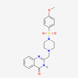 molecular formula C20H22N4O4S B8406110 2-[4-(4-Methoxy-benzenesulfonyl)-piperazin-1-ylmethyl]-3H-quinazolin-4-one 