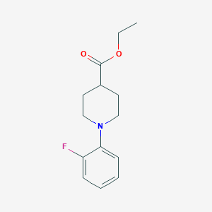 molecular formula C14H18FNO2 B8406140 1-(2-Fluorophenyl)piperidine-4-carboxylic acid ethyl ester 