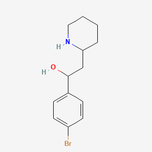 molecular formula C13H18BrNO B8406141 1-(4-Bromophenyl)-2-(2-piperidinyl)-1-ethanol 