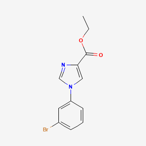 molecular formula C12H11BrN2O2 B8406158 1-(3-Bromo-phenyl)-1H-imidazole-4-carboxylic acid ethyl ester 