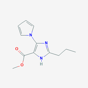molecular formula C12H15N3O2 B8406164 methyl 2-propyl-4-(1H-pyrrol-1-yl)imidazol-5-carboxylate 