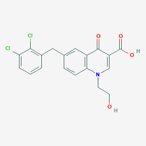 6-[(2,3-Dichlorophenyl)methyl]-1-(2-hydroxyethyl)-4-oxo-quinoline-3-carboxylic acid