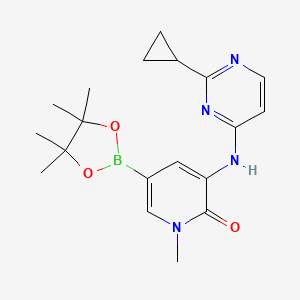 molecular formula C19H25BN4O3 B8406184 3-(2-Cyclopropylpyrimidin-4-ylamino)-1-methyl-5-(4,4,5,5-tetramethyl-1,3,2-dioxaborolan-2-yl)pyridin-2(1H)-one 