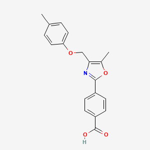 molecular formula C19H17NO4 B8406229 4-(5-Methyl-4-(p-tolyloxymethyl)oxazol-2-yl)benzoic acid 