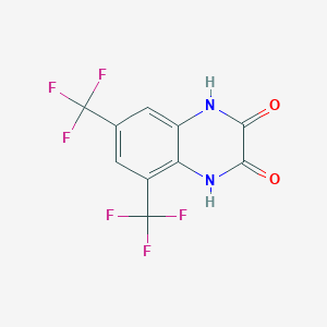 molecular formula C10H4F6N2O2 B8406232 2,3-Quinoxalinedione, 1,4-dihydro-5,7-bis(trifluoromethyl)- 