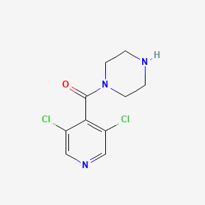 molecular formula C10H11Cl2N3O B8406575 (3,5-Dichloro-pyridin-4-yl)-piperazin-1-yl-methanone 