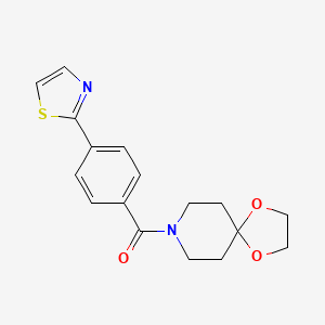 molecular formula C17H18N2O3S B8406590 1-(4-(2-Thiazolyl)benzoyl)-4-piperidone ethylene ketal 