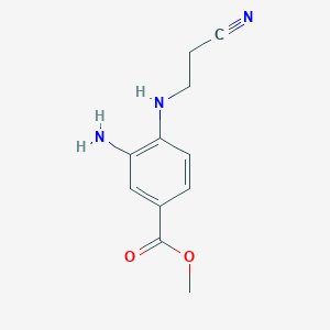 molecular formula C11H13N3O2 B8406605 3-Amino-4-(2-cyano-ethylamino)-benzoic acid methyl ester 
