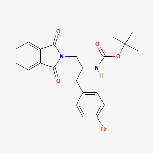 molecular formula C22H23BrN2O4 B8406640 tert-Butyl 3-(4-bromophenyl)-1-(1,3-dioxoisoindolin-2-yl)propan-2-ylcarbamate 