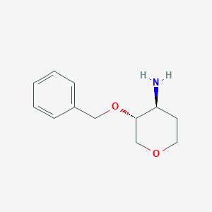 molecular formula C12H17NO2 B8406644 (3R,4S)-3-(benzyloxy)tetrahydro-2H-pyran-4-amine 