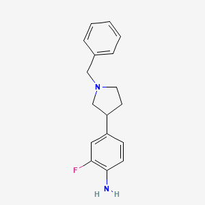 molecular formula C17H19FN2 B8406647 4-(1-Benzyl-pyrrolidin-3-yl)-2-fluoro-phenylamine 