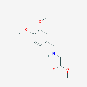 molecular formula C14H23NO4 B8406757 (2,2-Dimethoxy-ethyl)-(3-ethoxy-4-methoxy-benzyl)-amine 