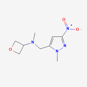 molecular formula C9H14N4O3 B8406779 N-Methyl-N-((1-methyl-3-nitro-1H-pyrazol-5-yl)methyl)oxetan-3-amine 