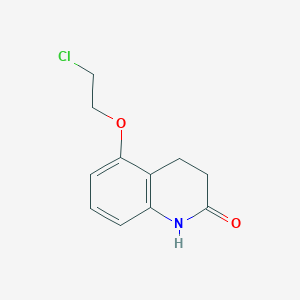 molecular formula C11H12ClNO2 B8406793 5-(2-Chloroethoxy)-3,4-dihydrocarbostyril 