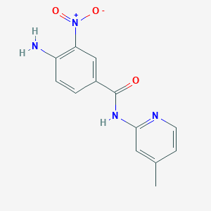molecular formula C13H12N4O3 B8406807 4-Amino-3-nitro-benzoic acid (4-methyl-pyridin-2-yl) amide 
